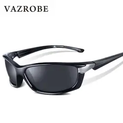 Vazrobe матовый/блестящий черный поляризованные Солнцезащитные очки для женщин Для мужчин женщина случае качества Защита от солнца Очки для