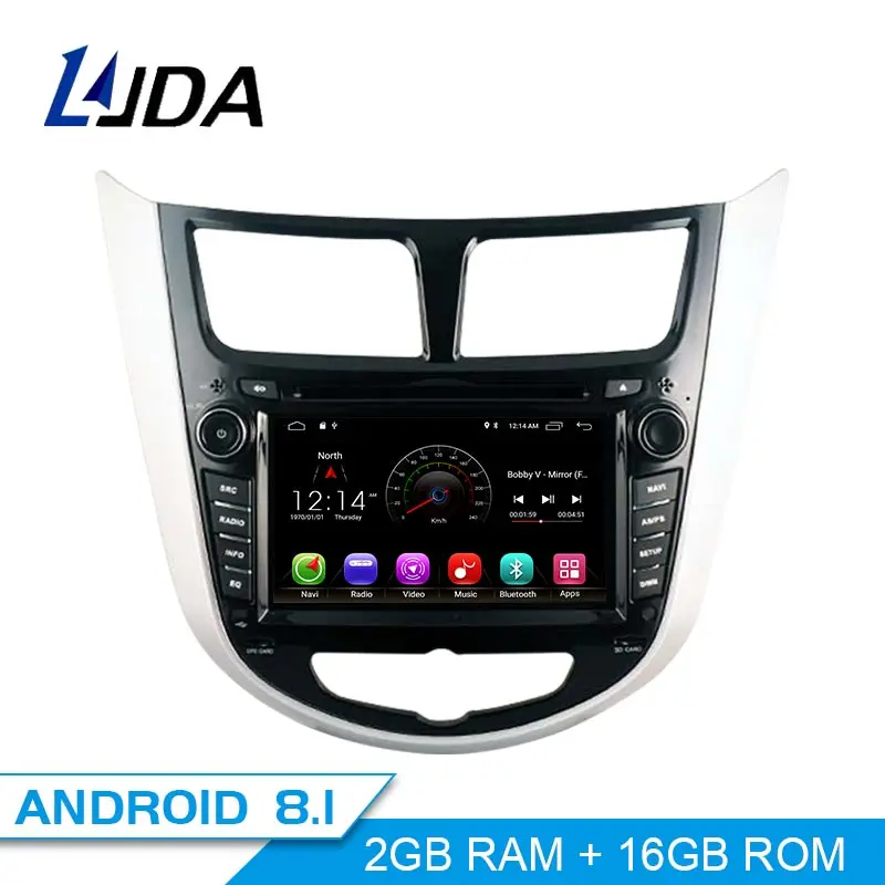 

LJDA Android 9.1 Car dvd player for Hyundai Solaris accent Verna i25 Car Radio gps navigation stereo multimedia WIFI autoaudio