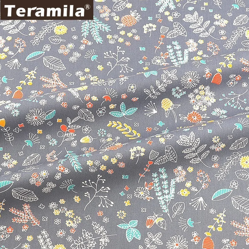 Teramila цветы хлопок ткань метров Telas Algodon Ткань DIY шитье штор платье лоскутное одеяло Beedsheet домашний текстиль
