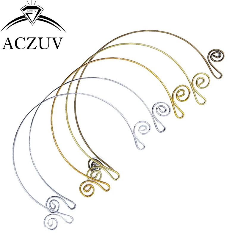 

50Pcs Original Bronze Silver Gold Rhodium Plated Antique Bronze Wire Copper Metal Collar Necklace Findings For Jewelry Making