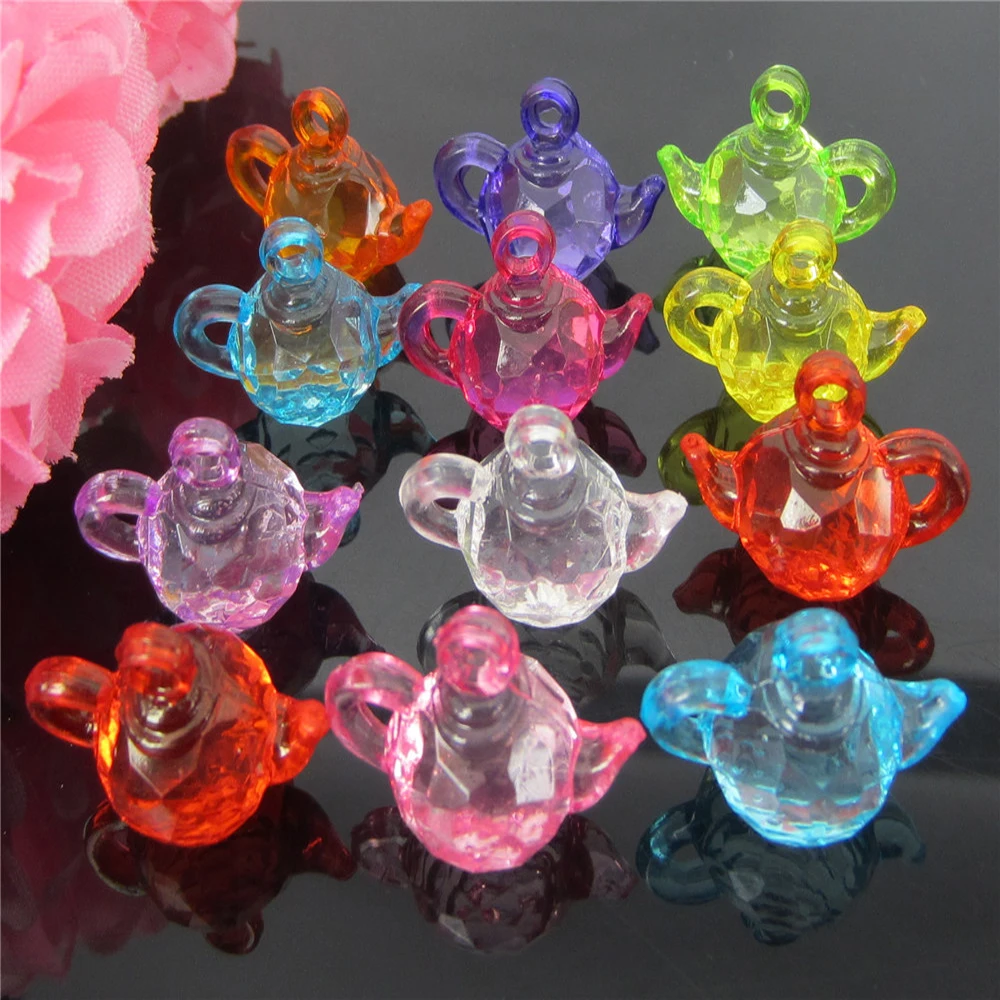 

30pcs Mixed Clear Teapot Pattern Beads For Pendant Beads Jewely Bracelet Accessories 15 x 20mm