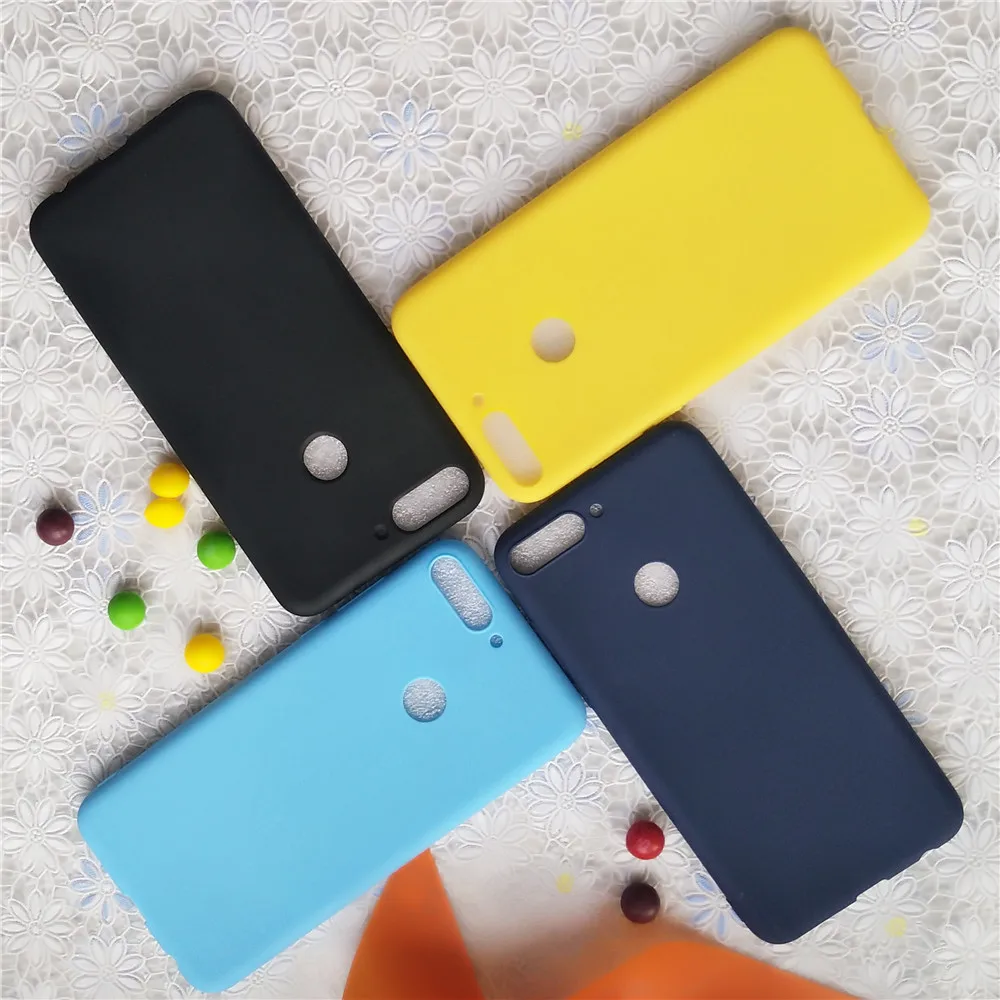 Простая однотонная задняя крышка для Huawei Honor 7C Enjoy 8 5 99 ''Macarons Цветной