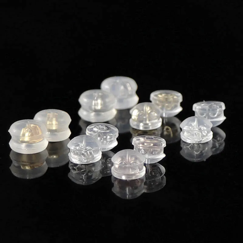 

10pcs Earring Backs Rubber Gold Sliver 925 Earring Back Pad Mushroom Silicone Ear Plug Earrings Accessory for Diy Jewelry Making