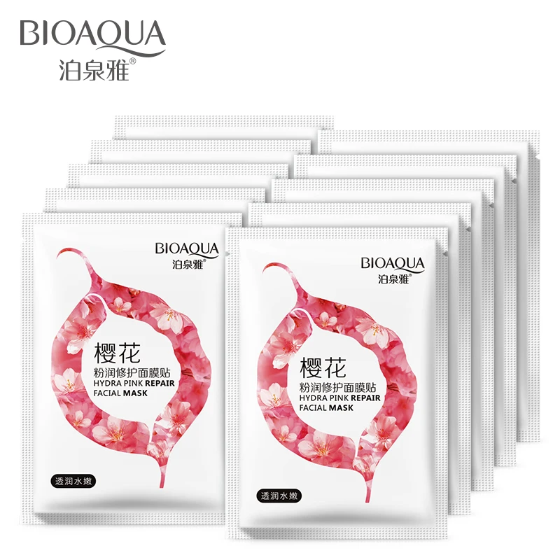 

BIOAQUA Pink Cherry plant repair Moisturizing cosmetics Facial Mask sheet go Oil brighten face mask whitening skin care