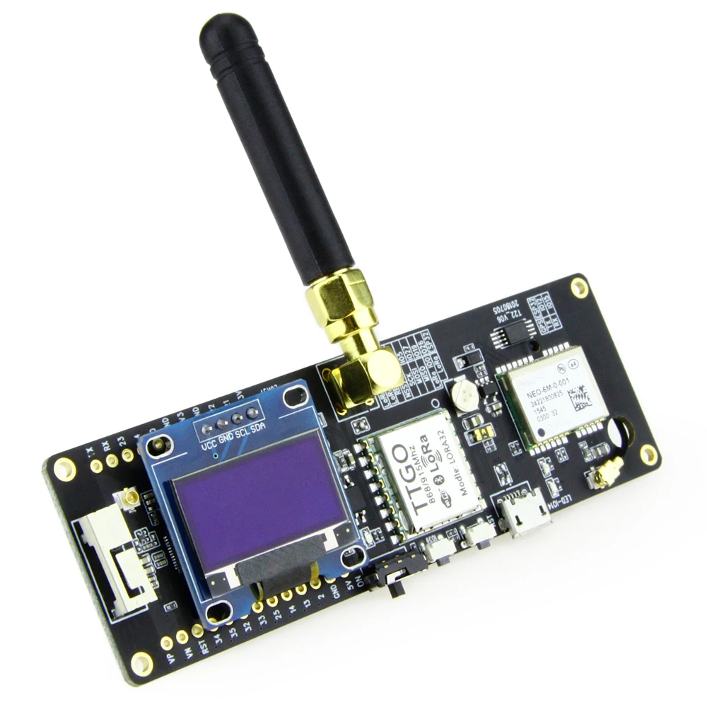 TTGO Т образной балки ESP32 433/868/915 МГц Беспроводная Wi Fi модуль Bluetooth ESP 32 GPS NEO 6M SMA LORA 18650