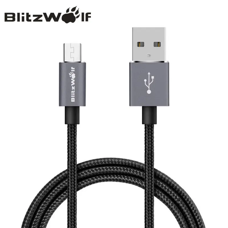 BlitzWolf 2.4A Micro USB Cable 1m 1.8m 2.5m Data Cable Universal Android Smart Mobile Phone Charger Cable For Samsung For Xiaomi