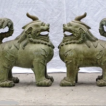 Regius Классическая чисто Бронзы злых духов Дверь Foo Dog Лев kylin Единорог Пара