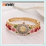 MINHIN, свадебные наручные часы-браслет, разноцветный кружевной ремешок, ювелирные изделия, Женские кварцевые наручные часы, Relogio Feminino