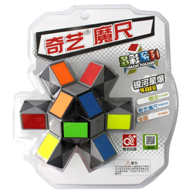 Qiyi 3D красочный магический куб 24/36/48/72 сегментов Скорость со змеиным рисунком Magic Cube наклейка-пазл Развивающие детские игрушки для детей