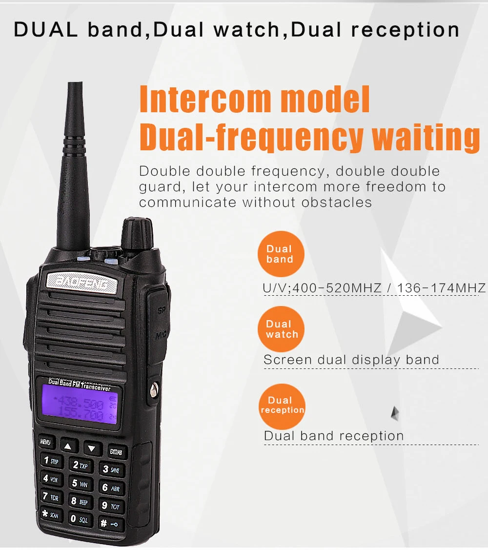2018 Baofeng UV-82 Plus 8W 10KM Long Range Powerful Walkie Talkie Portable CB vhfuhf two way Radio Amador 8 watts of UV82 Plus (2)