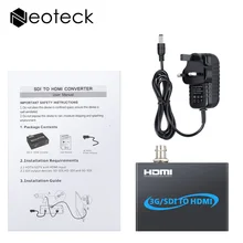 3G SDI To HDMI Adapter 1080P Alloy Converter With UK Power Adapter 1080P Display For HDTV HD Monitor Projector Support 3G-SDI