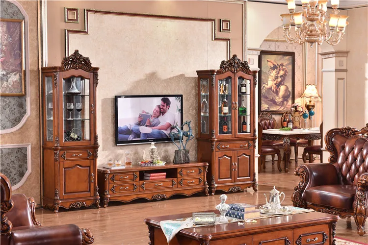 ТВ стоят антикварные Мебель для гостиной Американский твердой древесины кабинет