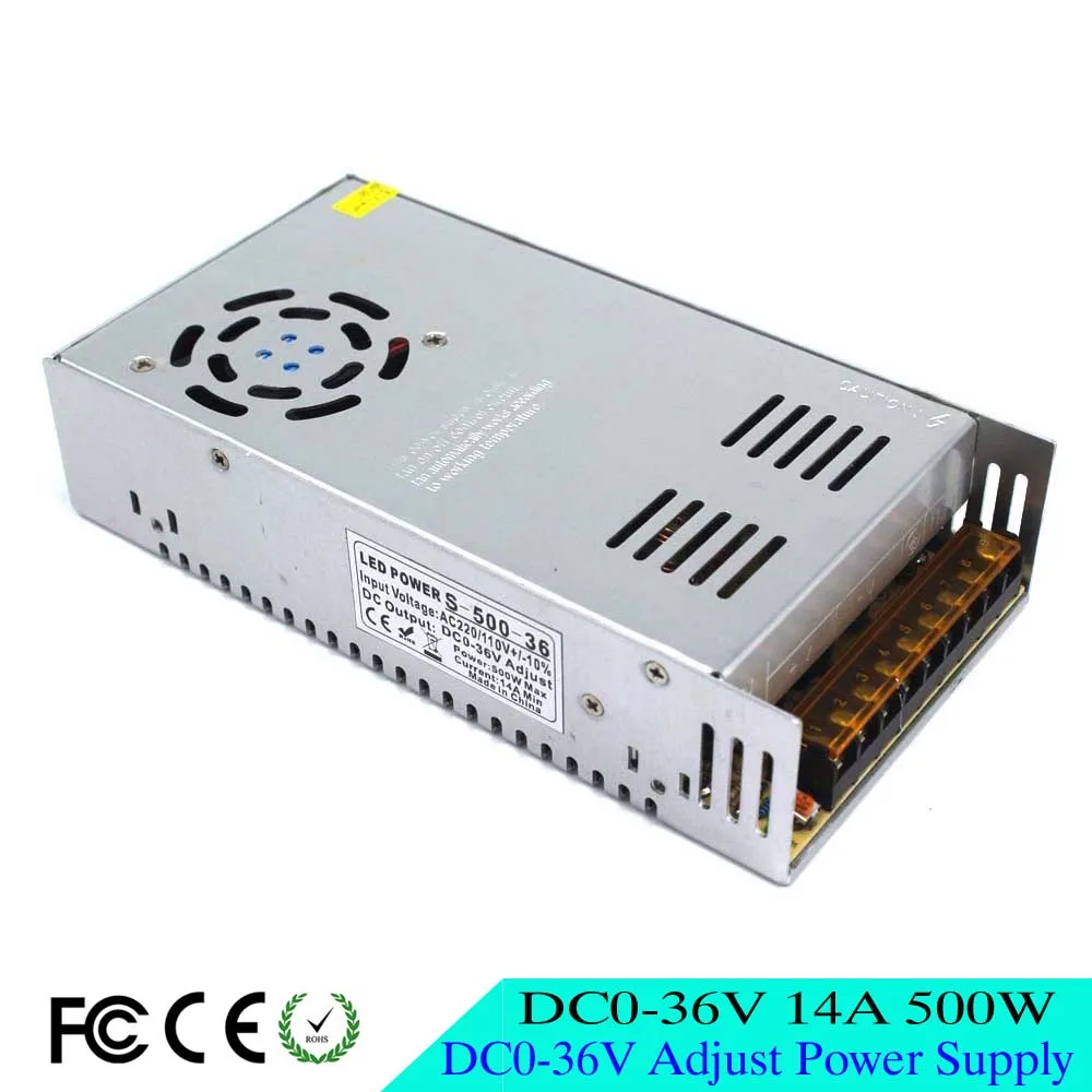 Регулируемый DC0 36V 500 Вт источник питания 14а трансформаторы драйвера 110В 220В AC DC 36В