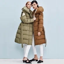 RC020 Новое поступление Модный повседневный двухсторонний съемный рукав длинный свободный теплый белый пуховик на утином пуху жилет Женское зимнее пальто