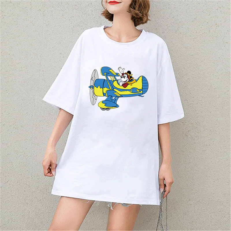 

2019 Tshirt Cute Mickey Mouse Cartoon Print Short Sleeve Harajuku Tops & Tees Fashion Casual Sexy Cotton Plus Size T Shirt Women