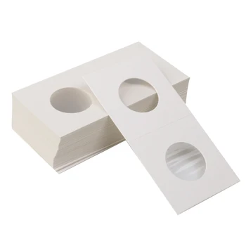

50pcs Cardboard Coin Holders 2x2 Storage Flips for 20.5mm Coins Collecting Supplies