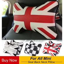 1 шт. автомобильный Юнион Джек сустав PU PP хлопковый подголовник подушка для шеи авто спинка сиденья для BMW MINI Cooper One S JCW земляк аксессуары