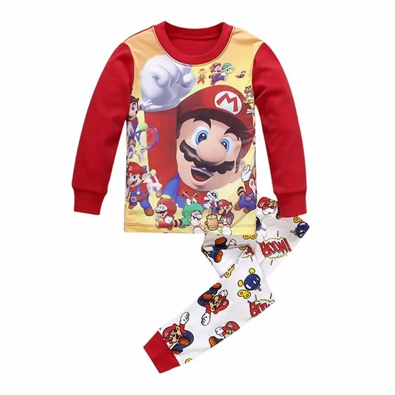

2016 New Cotton Super Mario Girls Casual Children Clothing Set Boys Long Sleeve Shirt + Pants Set Kids Clothing Set Suits 22