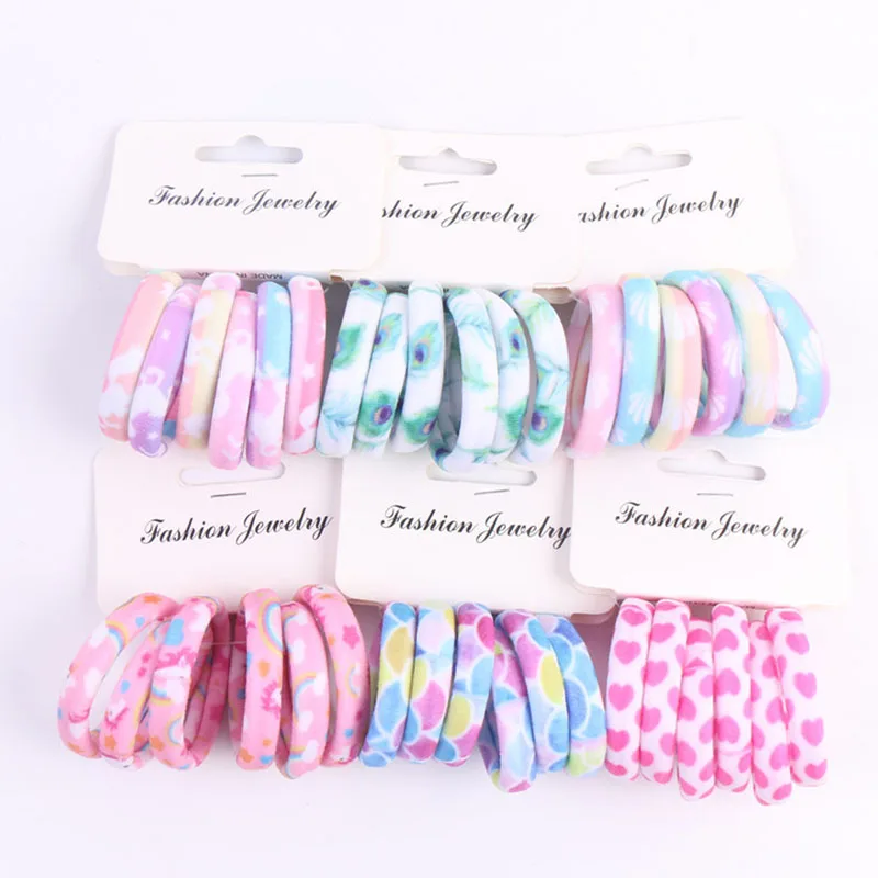 

6pcs/pack Fashion Cotton Print Flowers Elastic Hair Bands Leopard Elegance Hair Gum for Women Girls Hair Ropes Hair Accessories