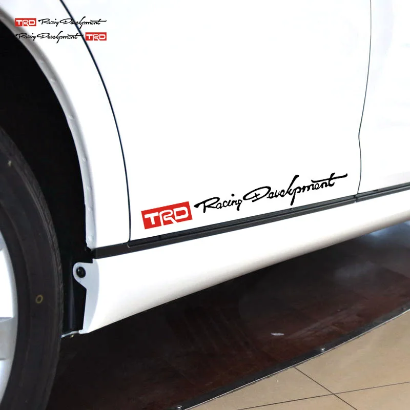 

2PCS/lot Car Sticker TRD Sticker Car Door Decal Personalized Styling for Toyota Racing Development (Black/White Color)