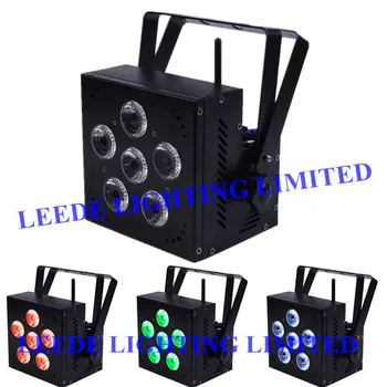 

Free shipping(16pcs+2rechargeable case)6pcs 18W 6 in 1 RGBAWUV led backlight stage lighting With Wireless