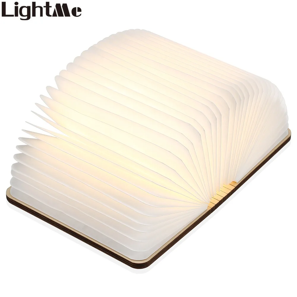 

LightMe Rechargeable Book Lamp Folding Mini Table Light Warm Night Light LED Wooden USB Desk Night Lamp Bedroom Decor Lighting