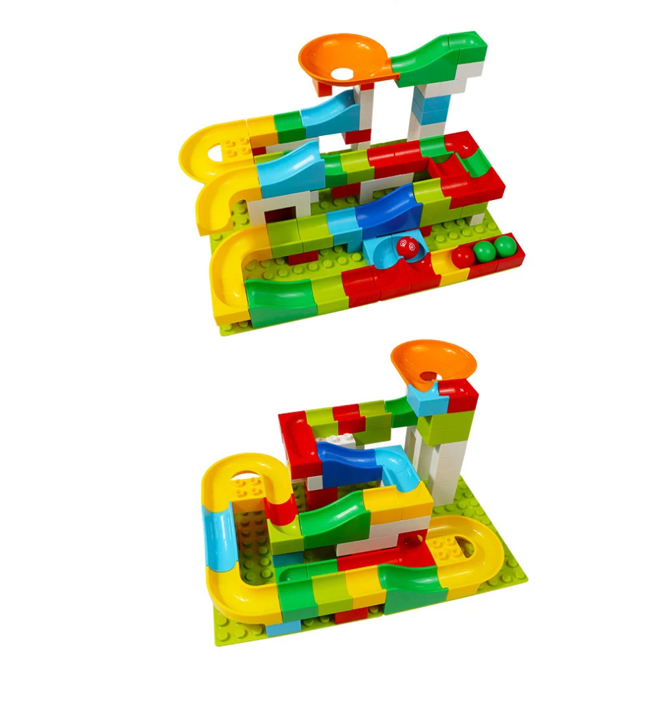 Забавный замок Duplo marble Racing Run лабиринт, Шариковая дорожка Строительные блоки Набор обучающая игрушка кирпичи для детей