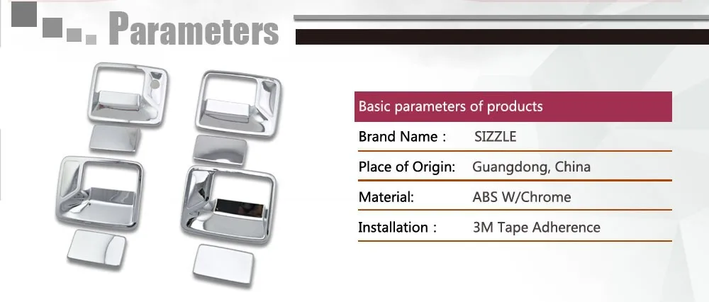 2000-2006 F250 Accessories 4D Door Handle Cover No PSKH For Ford F-250 South American Version Only ABS Chromium FREE Shipping a