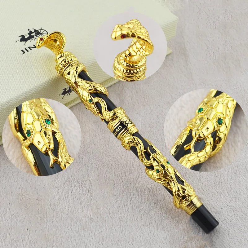 

1pc Luxury Snake Design Jinhao Fountain Pen 0.5mm Fine Nib Business Gift Unique Ink Pens for Collection School Office Supplies