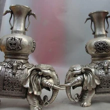 Песня voge gem S1321 Китайский Белый Медь Серебро Восемь сокровища Слон Ваза Курильница Курильница