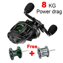 Двойные катушки катушка для baitcasing, двойная тормозная система, Рыболовная катушка, высокоскоростная катушка 8,1: 1, Передаточное отношение, светильник для ловли карпа, рыболовная катушка для ловли карпа