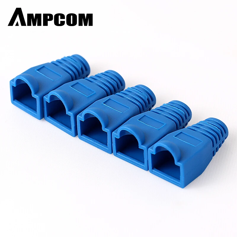 AMPCOM RJ45 разъем Натяжные Сапоги Крышка для CAT5/5E/6 Ethernet кабель-низкий дым нулевой Галоген (синий) AMPCOM RJ45 разъем Натяжные Сапоги Крышка для CAT5/5E/6 Ethernet кабель-низкий дым нулевой Галоген (синий)
