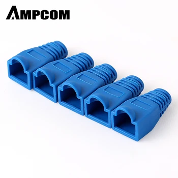 

AMPCOM RJ45 Connector Strain Relief Boots Cover for CAT5/5E/6 Ethernet Cable-Low-Smoke Zero Halogen (Blue)