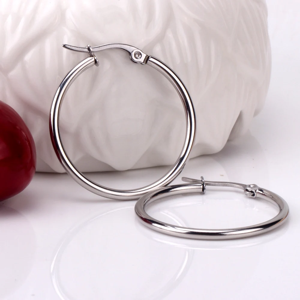 Luxukissids pendientes круглые серьги-обруч из нержавеющей стали большие серьги-кольца для женщин модные ювелирные изделия oorbellen brincos