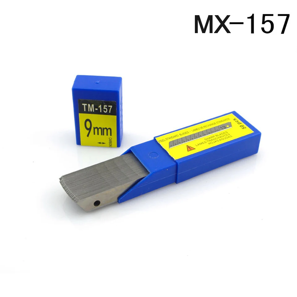 

MX-157 9mm Carbon Steel Snap-off Utility Sharp Knife Replacement Blade 50-Blade/Pack