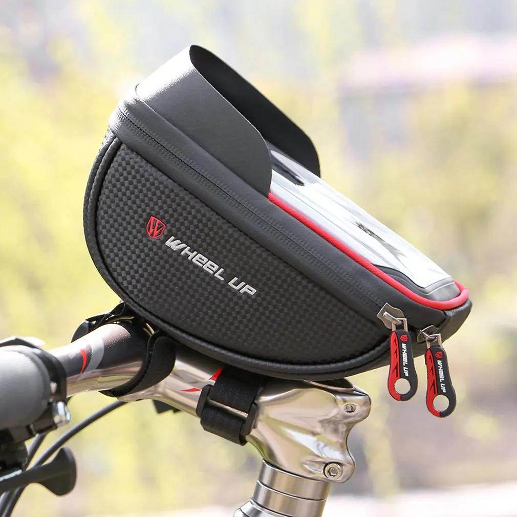 Discount WHeel UP 6 Inch 360 degree Rotatable Waterproof Mobile Phone Pouch Touch Screen Bike Bag Cycling Frame Bag Handlebar 6