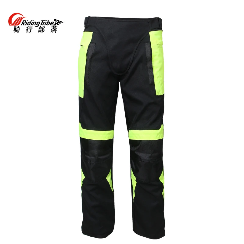 Riding Tribe Mesh Fabric HP-07 Men Motorcycle Pants Detachable Warm Lining Moto Motocross Reflective Trousers Knee Hip 3PCs CE