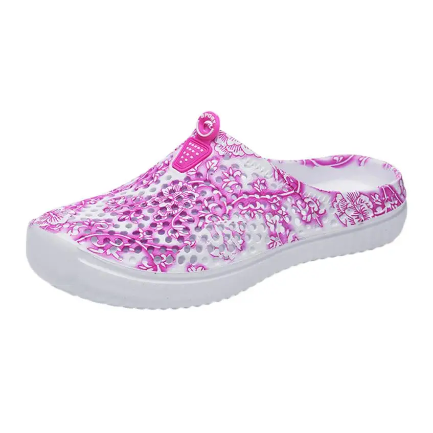 Г., пляжные сандалии спортивная обувь Уличная обувь с отверстиями мужские пляжные сандалии пляжная обувь для прогулок zapatos de mujer, 0731 - Цвет: Розово-красный
