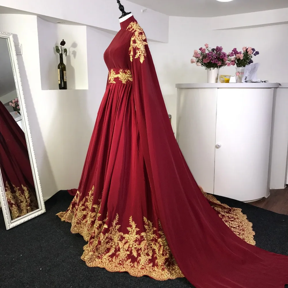 Red gold wedding dress Clearance