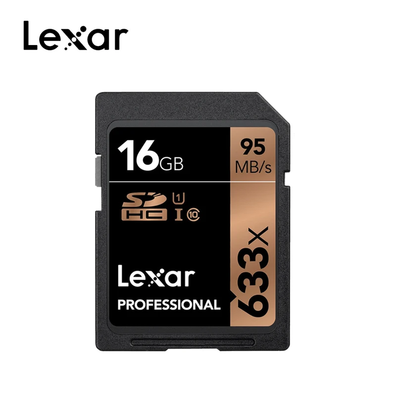 Lexar 95 м/с 633x16G 32 ГБ U1 SDHC 64 Гб 128 ГБ 256 ГБ U3 sd-карта SDXC Class 10 карта памяти для 1080p 3D 4K видеокамеры - Емкость: 16 ГБ