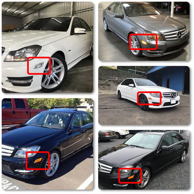 Копченый янтарь передние светодиодные боковые габаритные фонари для Benz W204 c