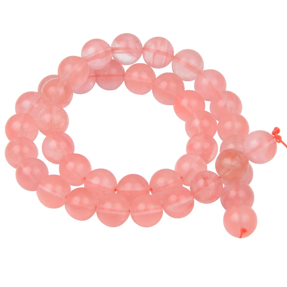 

Chanfar Pink Watermelon Quartzs Stone Beads DIY Spacer Loose Beads for Stone Jewelry 4/6/8/10/12mm