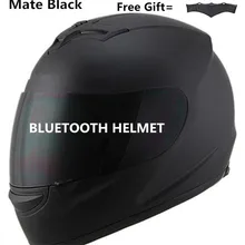 Unisex-s ‘Adulto Full-Viso Stile Bluetooth Integrato Casco Del Motociclo con Grafica (Nero Opaco, PICCOLO)