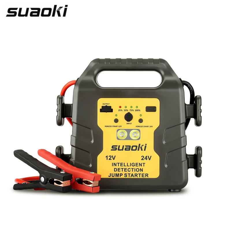 Suaoki 12 V/24 V аварийный автомобильный стартер 1000A пиковый 24000 mAh перезаряжаемый