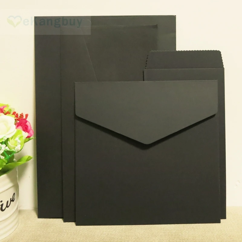 50 шт. черные конверты доступны разные размеры простые конверты|black envelope|black black