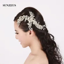 Ручной работы Свадебная повязка на голову недавно жемчуг аксессуары для волос с расческой свадебное волос носить элегантный SHA61
