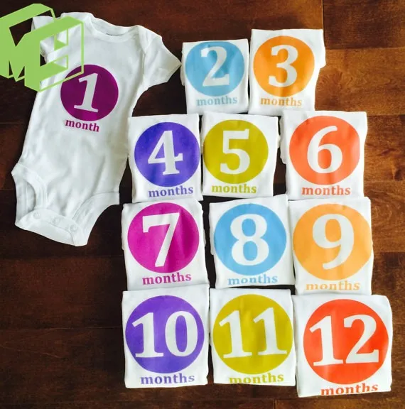 Culbutomind 12 месячных боди для малышей 1 год ежемесячный Детский боди Детский подарок для душа забавная одежда для малышей 0-12 месяцев - Цвет: 7
