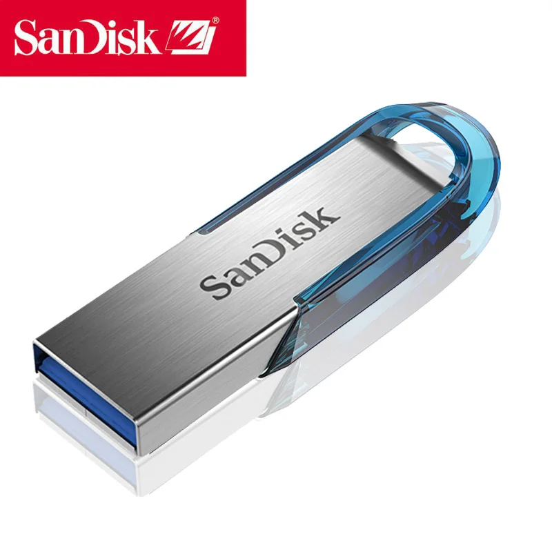 Sandisk флешка 32 гб USB Flash Drive флешки usb stick 32 гб USB3.0 натуральная Ultra Flair металлическая флеш-диск на ключ синий Memory Stick