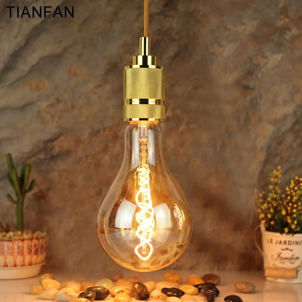 TIANFAN A110/PS35 Edison LED Bulb 4W E27 220V Dimmable Spiral Filament Vintage Light Bulbs Warm White | Лампы и освещение