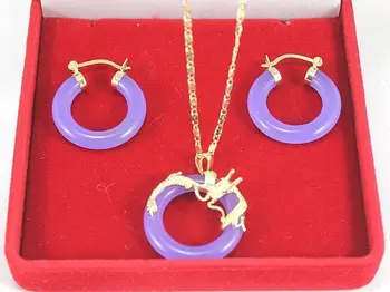 

HOT SELL - Mixed Color Plated Natural stone Dragon Pendant Earring Jewelry Set>>- watch wholesale Quartz stone CZ cry -Top